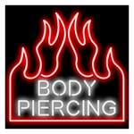 Round Body Piercing Neon Sign
