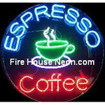 An Espresso Coffee Neon Sign Round 