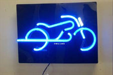 Motorcycle neon sign for garage