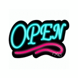 Neon Open Sign Pink and Aqua