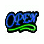 Neon Open Sign Green and Blue
