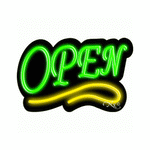 Neon Open Sign Yellow and Green