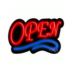 Neon Open Sign Blue and Red