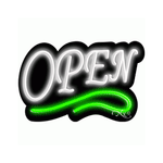 Neon Open Sign Green and White