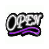 Neon Open Sign Purple and White