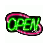 Art Deco Neon Open Sign Pink and Green