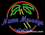 Custom Neon Sign with Palm Tree with Border