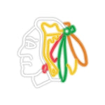 Chicago Blackhawks Neon Sign Glass