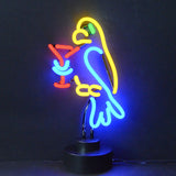 Parrot with Martini Bar Neon Light Sign Sculpture
