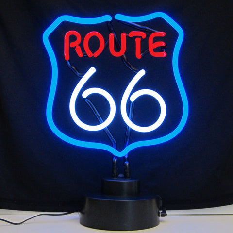 Route 66 Neon Light Sign Sculpture