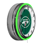 New York Jets NFL Neon Clock Side View