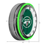 New York Jets NFL Neon Clock Measurments