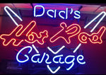 Dads Hot Rod Garage Neon Bar Sign