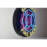 Personalized Fire Fighter Maltese Cross Neon Sign