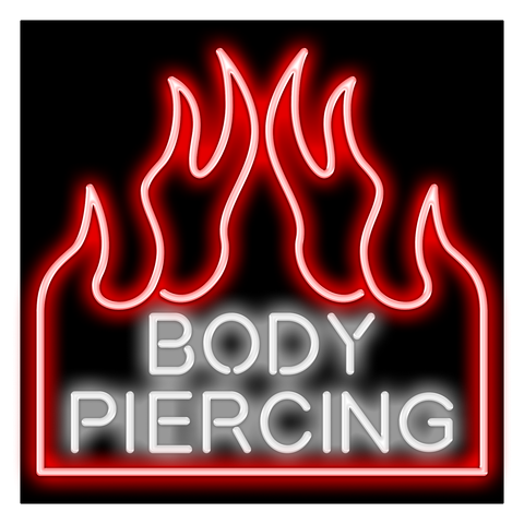 Round Body Piercing Neon Sign