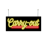 Carry Out Neon Sign Yellow red