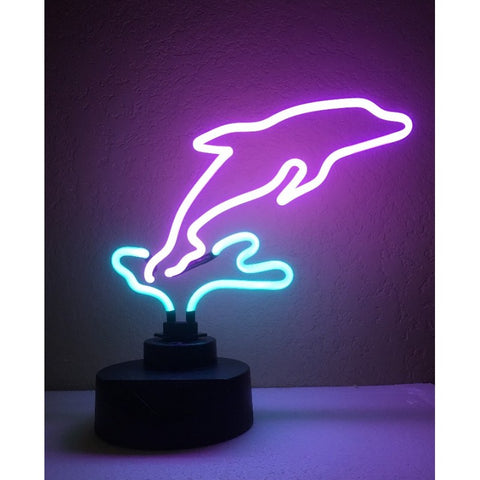 Dolphin neon sculpture desk sign