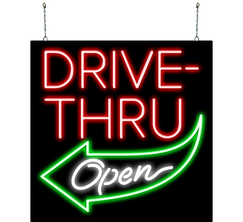Drive Thru Neon Open Sign
