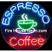 An Espresso Coffee Neon Sign Round 