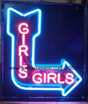 Girls Girls Neon Sign with Arrow