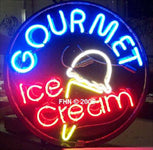 Gourmet Ice Cream Round Neon Sign