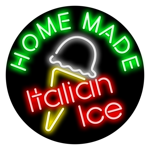 Home Made Italian Ice Neon Sign