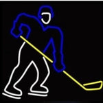 Blue Hockey Player Sports Neon Light Sign Sculpture