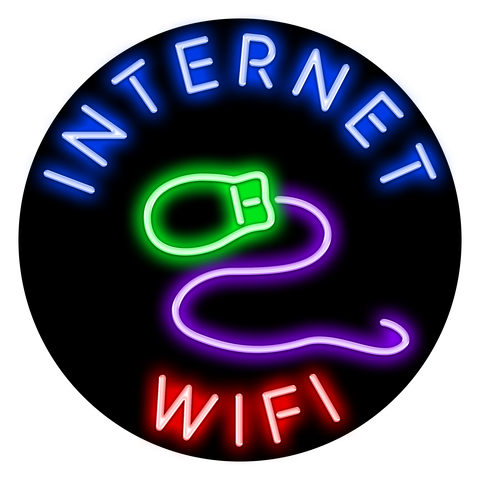 Round Internet Wifi Neon Sign