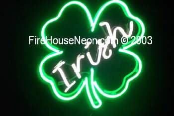 Luck of the Irish 4 Leaf Clover Neon Bar Sign