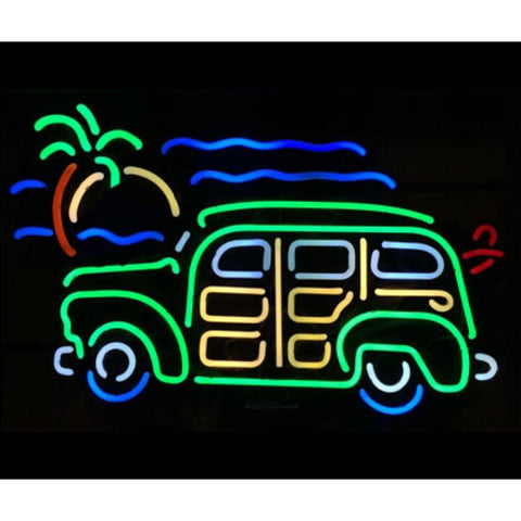 Woody wagon neon bar sign