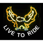 Live to Ride Bald Eagle Neon Sign