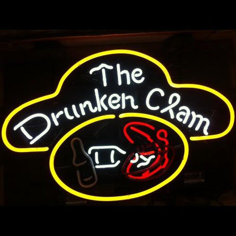 Animated Drunken Clam Neon Sign-Bar Neon Signs-Fire House Neon Signs
