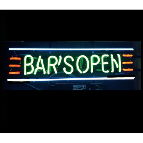 Bars open neon sign light