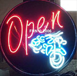 Motorcycle Neon Open Sign
