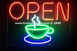 Coffee Cup Neon Open Sign-Coffee Neon Signs-Fire House Neon Signs