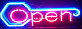 Neon Open Sign with Key