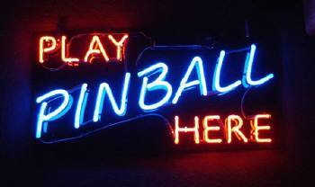 Play Pinball Here Neon Sign