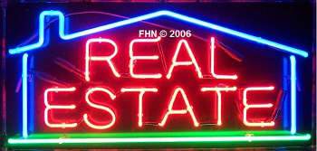 Real Estate Neon Sign with House