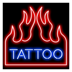 Flaming Tattoo Neon Sign