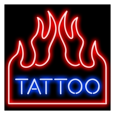 Flaming Tattoo Neon Sign