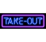 Take4 Out Neon Sign Blue Purple