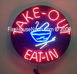 Chinese Food Eat-in Take-out Round Neon Sign