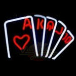 Casino Card Hand Base Neon Light Sign Sculpture - Neon Sculptures