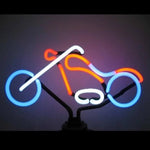 Chopper motorcycle neon light sculpture