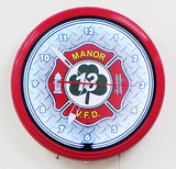 Custom Neon Clock Fire Department