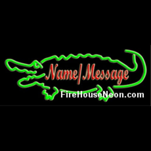 Custom Neon Sign with Alligator - Custom Neon Sign