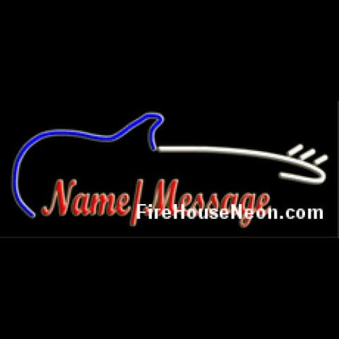 Custom Neon Sign with Electric Guitar - Custom Neon Sign