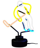 Hockey Player Sports Neon Light Sign Sculpture Glass