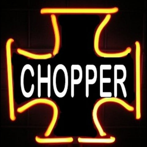 Chopper Iron Cross Neon Light Sign Sculpture