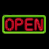 Horizontal Neon Open Sign Green and Red